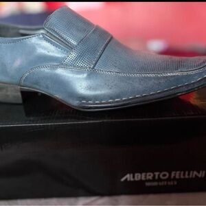 Alberta Ferretti Blue Leather Loafers